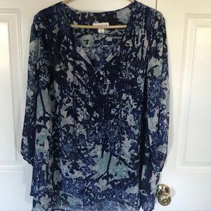 Coldwater Creek Blue Long Sleeved Blouse: Size 2X